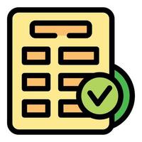 Completing checklist, checking boxes, marking tasks as done, achieving goals, successful completion vector