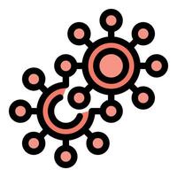 Nanobots connecting and sharing information in a network vector