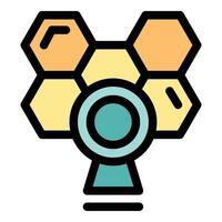 Innovative molecular structure combining hexagons and circular shapes for scientific research vector