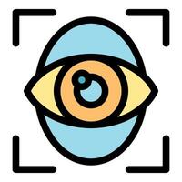 Eye recognition technology scanning for identity verification vector