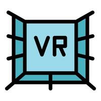 Vr room creating immersive virtual reality experience vector