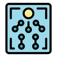 Electronic circuit board showing connections and components vector