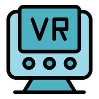 Vr headset icon showing virtual reality experience vector