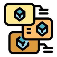 Blockchain technology transferring data blocks securely and efficiently vector