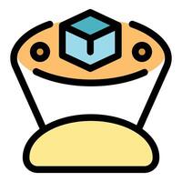 Smart delivery system managing parcel logistics with tracking sensors and automation icon vector