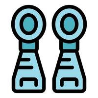 Futuristic robot legs standing steady, ready for action vector