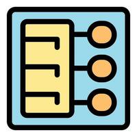 Server rack connecting to multiple nodes, data center concept vector