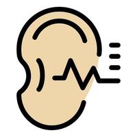 Human ear hearing sound wave icon representing auditory perception vector