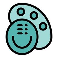 Painting palette creating a smiling face representing art therapy and creativity vector