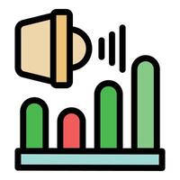 Smart speaker generating sound waves and audio frequencies, vector