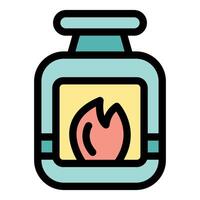Biofuel burning inside a container, renewable energy source vector