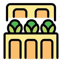 Growing vegetables using vertical farming techniques vector