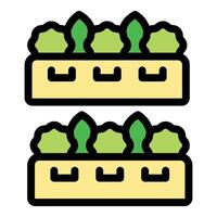 Hydroponic system growing green vegetables in stacked trays vector