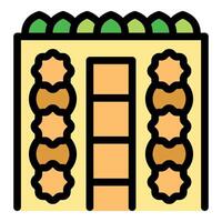 Vertical farm providing food security with sustainable agriculture practices vector
