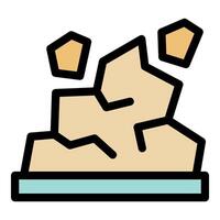 Soil erosion causing land degradation and desertification icon vector