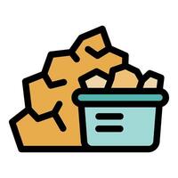 Recycling paper waste, container collecting crumpled sheets for sustainable disposal vector