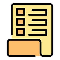 Planning checklist with checkboxes and folder tab representing organization and productivity vector