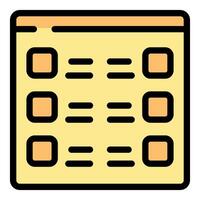 Web page showing checklist with checkboxes and lines vector