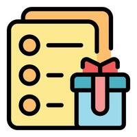 Wishlist with gift box, creating a festive shopping list for holiday season vector
