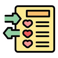 Sharing love list and spreading affection online vector