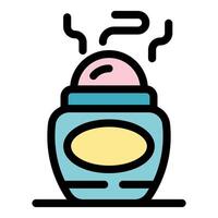 Roll on deodorant releasing a pleasant scent, promoting freshness and hygiene vector
