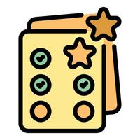 Customer satisfaction survey with checkmarks and stars showing positive feedback vector