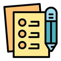 Filling checklist with pencil on multiple papers vector