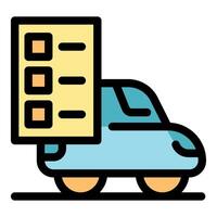 Car checklist passing inspection with checkboxes symbol vector