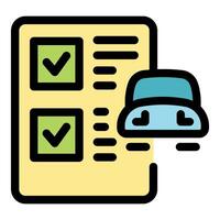Car checklist showing approved vehicle inspection with check marks vector