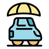 Car insurance policy protecting vehicle with umbrella coverage vector