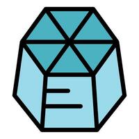 Complex geometric shape exhibiting intricate facets and structure vector