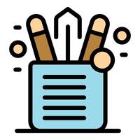 Office supplies emerging from filing box, symbolizing business growth and efficiency vector