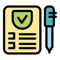 Electronic signature, online contract signing, digital document management vector