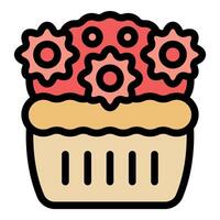 Cupcake with gear decoration representing the fusion of baking and engineering vector