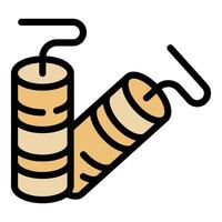 Two petards with burning fuse lying next to each other vector