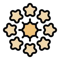 Core value connecting surrounding stars representing business success vector