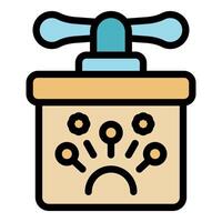 Detonator box with handle generating explosions, a symbol of danger and destruction vector