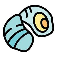 Insect larva showing its body and head with stripes and spots vector