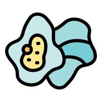Microscopic view of amoeba engulfing food particle through phagocytosis vector