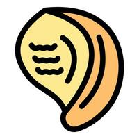 Seashell with lines representing sounds of the ocean vector