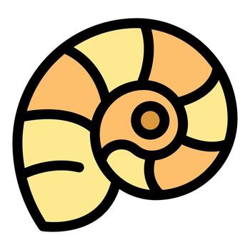 Seashell showing its spiral structure with warm colors vector