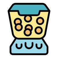Lottery machine displaying random balls for number selection vector