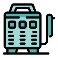 Portable generator providing power during emergency, supporting essential devices vector