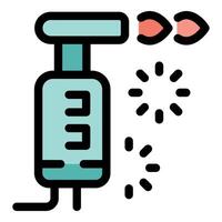 Medical drip delivering drugs with light effect representing speed and efficiency vector