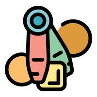 Futuristic tool combining circles, triangles, and squares, symbolizing technological advancement vector