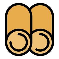 Two rolled pita breads forming a simple food icon vector