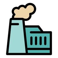 Industrial factory emitting smoke pollution into the atmosphere vector