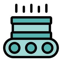 Smart factory machine processing data with steam coming out vector