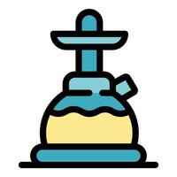 Hookah bar equipment relaxing smoking device filled with water and tobacco vector