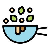 Chef adding seasoning to mixing bowl with herbs and spices vector